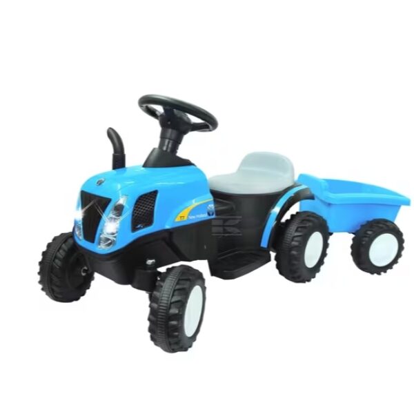 Aufsitztraktor New Hollandmit Anhänger blau 6V